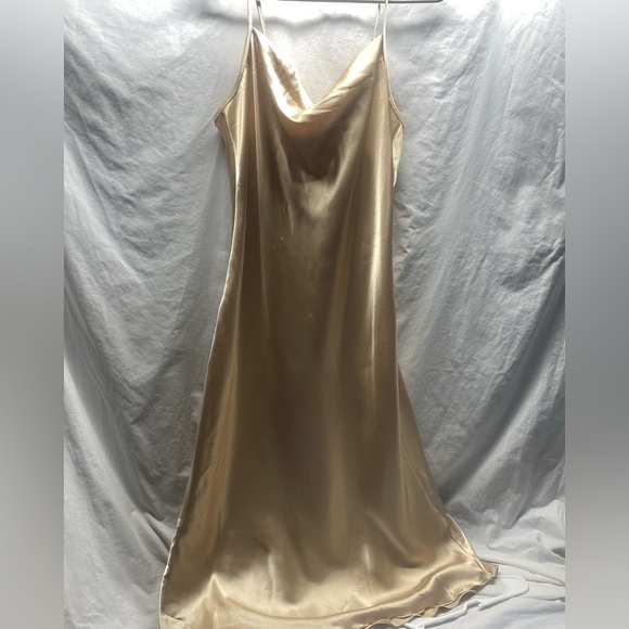 Vtg Bebe Slip Dress Womens M Midi Drape Neckline Satin 90s Grunge Y2K whimsy - Picture 5 of 11